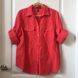 100% Linen women’s button down top